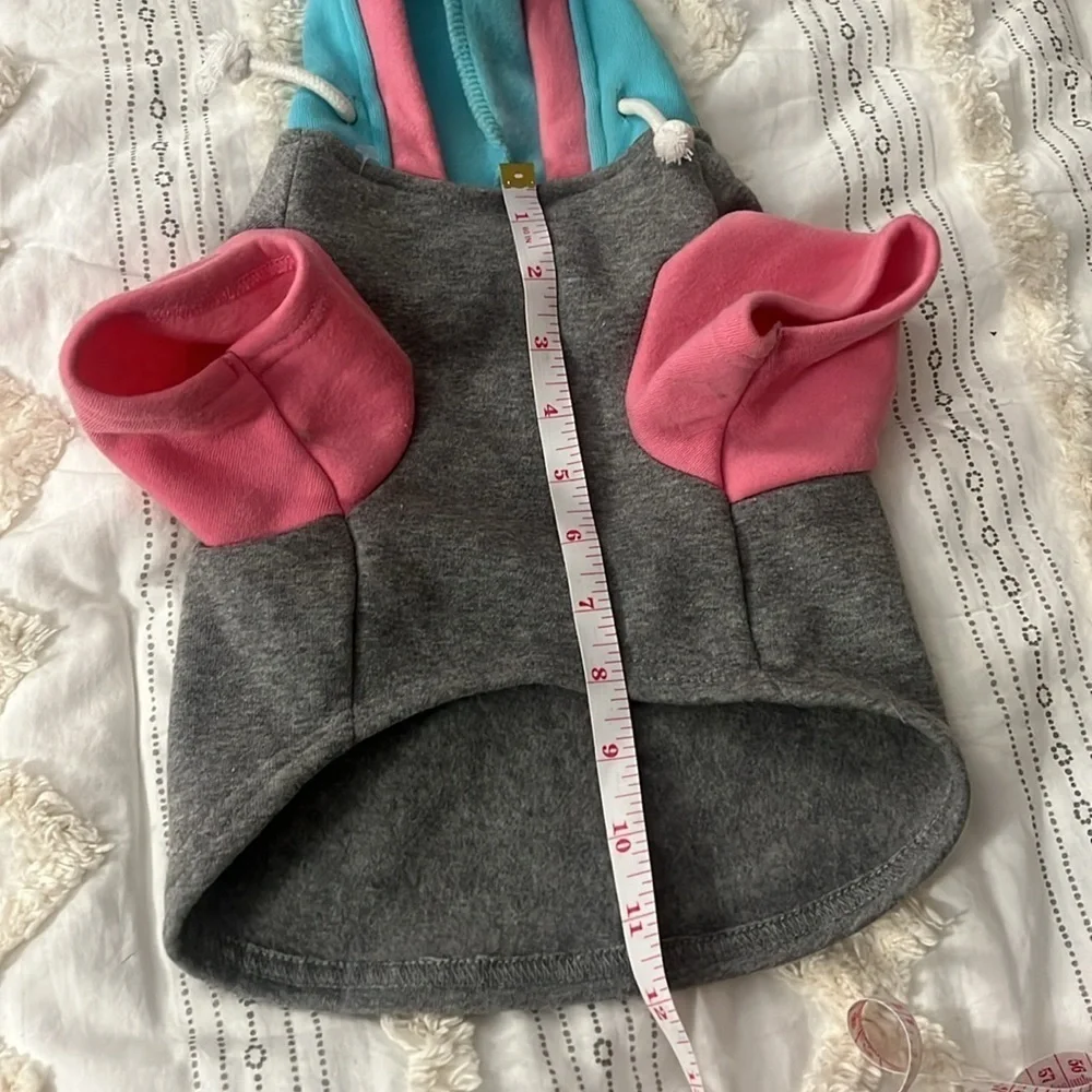 small dog grey hooded sweatshirt